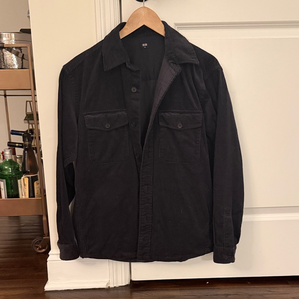Uniqlo Men's Dark Gray Corduroy Shirt Jacket